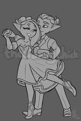 "Nora and Akira" illustrated by me. Characters blongs to me.